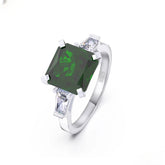 Ring Emerald paved 925 sterling silver