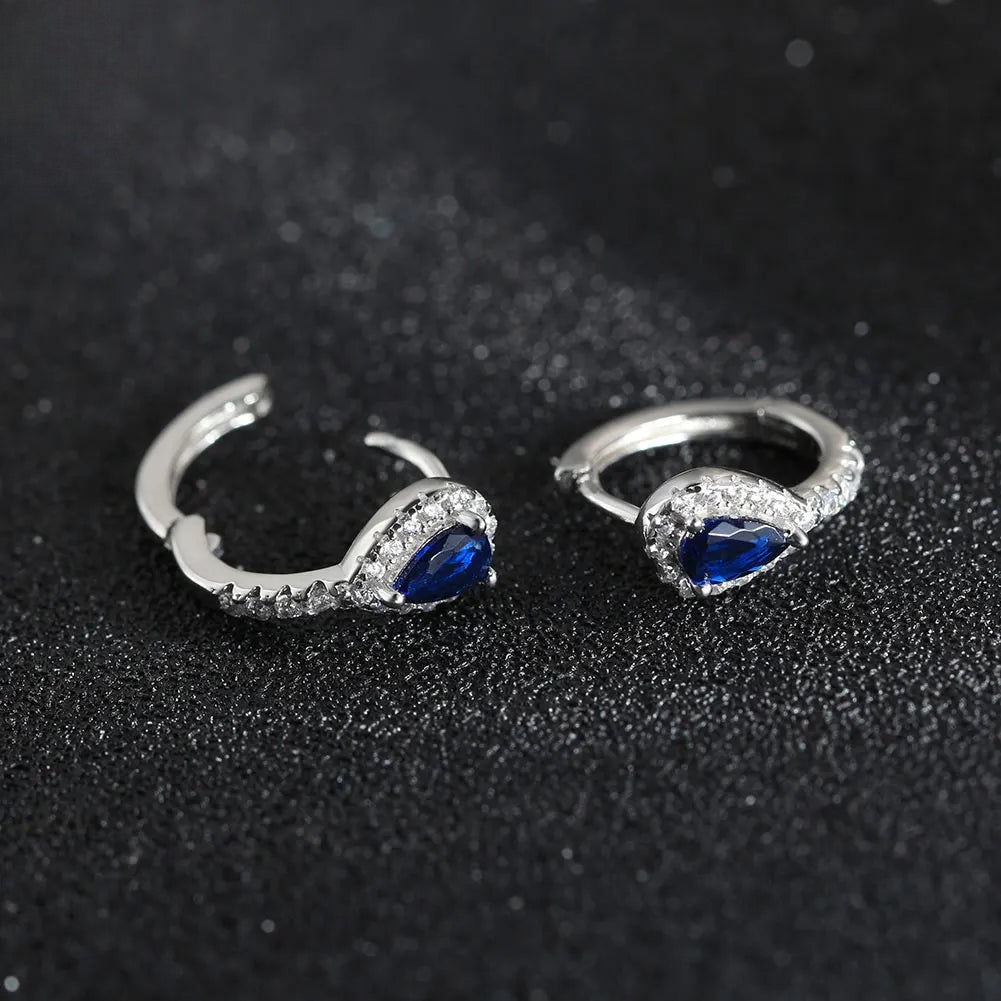 Earrings Elegance Sapphire 925 Sterling Silver