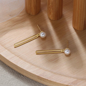 Earring Golden Pearl 925 Sterling Silver