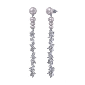 Earring Pearl waterfall 925 Sterling Silver