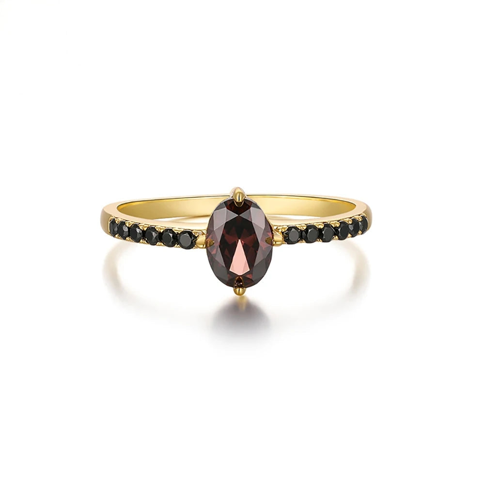 Ring Garnet Elegance 925 Sterling Silver