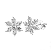 Earring Crystal Flower 925 Sterling Silver