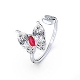 Ring Ruby Butterfly 925 Sterling Silver