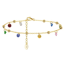 Anklet Colors of Enchantment 925 Sterling Silver