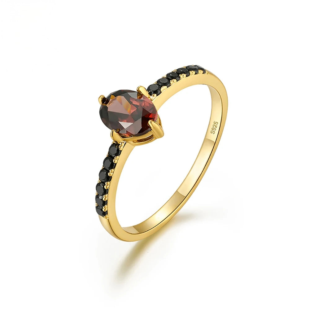 Ring Garnet Elegance 925 Sterling Silver